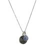Coin Charm Amulet in Sterling Silver on 19 Inch Box Chain Necklace - Evil Eye Jewelry for Men and Women