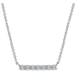 JADMIRE Platinum Plated Sterling Silver 1.3 ct Swarovski Zirconia Bar pendant, 18''