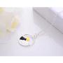 Bmadge Dainty Mountain Necklace Silver Circle Pendant Necklaces Chain Minimal Everyday Necklace Jewelry for Women and Girls