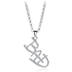 Davitu New Jewelry Michael Jackson English Letter Bad Necklace MJ Bad Logo Pendant for Men and Women Fans XL087 - (Metal Color: Silver)