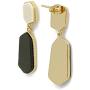 ECCLAVE Figure Acrylic&Leather Gold-plated Bass Hypoallergenic Stud Dangle Earrings for Women