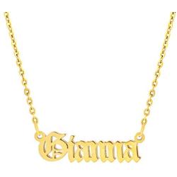 Joycuff Old English Name Necklace(Over 800 Names are in Stock) Personalized 18K Gold Plated Monogram Jewelry Christmas Birthday Gift for Women