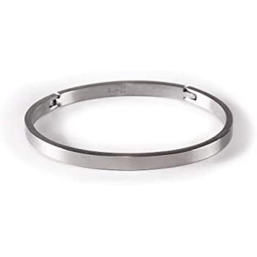 B.Tiff Yellow/Rose Gold Plated Stainless Steel Minimalist Simple Plain Narrow Matte Bangle Cuff Bracelet Fashion Jewelry for Women Men Unisex