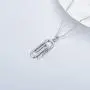 ROMANTIC WORK 925 Sterling Silver Safety Pin Pendant Necklace with White Cubic Zirconia Pin Chain Necklace for Women Girls Fashion Jewelry Gift