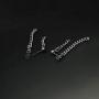 JSEA Stainless Steel Double Tassel Curb Chain Long Dangle Earrings Hypoallergenic Black Silver Gold Earring