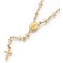 LZD Stainless Steel Rosary Bead Necklace Enamel Evil Eye Virgin Mary Cross 18'' P31