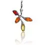 Multicolor Amber Sterling Silver Pendant