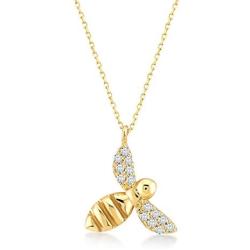 Gelin 14k Solid Gold Honey Bee Necklace | Certified Gold Jewelry for Women