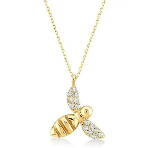 Gelin 14k Solid Gold Honey Bee Necklace | Certified Gold Jewelry for Women