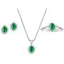 RYLOS Jewelry For Women Sterling Silver Birthstone Jewelry Ring, Earring & Pendant Necklace Gemstone & Genuine Diamonds 6X4MM Birthstone Womens Jewelry Matching Friendship Jewelry Sizes 5-10