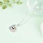 ZGBY 925 Sterling Silver Cute Animal Heart Panda Necklace with Words Engraved Jewelry for Women Girls Teens Birthday Pendant Gift