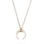 JczR.Y Fashion Vintage Resin Big Horn Shaped Crescent Moon Pendant Choker Necklace with Chain for Women Statement Boho Jewelry Gift