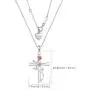 BlingGem Cross Necklaces for Women 925 Sterling Silver Birthstone Necklace Rose Pendant Cubic Zirconia 12 Birth Months Jewelry Anniversary Birthday Mothers Gift for Women Mom Wife