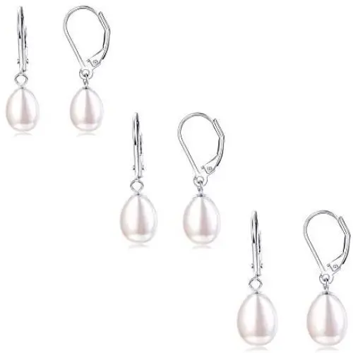 Fansilver Sterling Silver Pearl Drop Earrings For Women 6MM 7MM 8MM Freshwater Cultured Pearl Dangle Earrings Elegant Pearl Leverback Earrings Wedding Jewelry Fansilver Sterling Silver Pearl Drop Earrings For Women 6MM 7MM 8MM Freshwater Cultured Pearl Dangle Earrings Elegant Pearl Leverback Earrings Wedding Jewelry