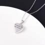 Jinlou Angel Wings Urn Necklace for Ashes Sterling Silver Forever in My Heart Cremation Jewelry for Women