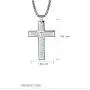 Mens Stainless Steel Cross Necklace with Lords Prayer Inscription, Cross Pendant Necklace