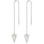 FANCIME Sterling Silver Opal Threader Earrings Triangle Long Drop Earrings Fine Jewelry for Women