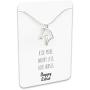 Happy Kisses Horse Necklace – Horse Gift for Horseback Riders – Cute Outline Pendant for Women & Girls - Sweet Message Card