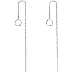 VU100 Dainty Threader Earrings for Women Teen Girls, Stainless Steel Hypoallergenic for Sensitive Ears, Long Chain Piercing Dangle Arrow, Spike, Cone Earrings Gifts