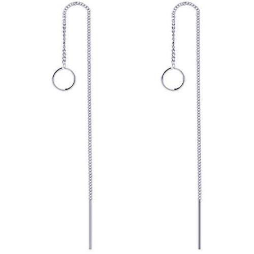 VU100 Dainty Threader Earrings for Women Teen Girls, Stainless Steel Hypoallergenic for Sensitive Ears, Long Chain Piercing Dangle Arrow, Spike, Cone Earrings Gifts