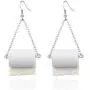 Toilet Paper Roll Drop Earrings Creative Handmade Ear Wire Hook Earrings paper towels Dangle Earrings Statement Funny Earring Gift for Women Girls