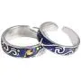 YONYou 2pcs S925 Sterling Silver Rings Van Goghs Sky Design Handmade Unique Blue Open Band Ring Promise Ring Size 5-9.5 Jewelry Gift for Women and Girls-Adjustable Size YONYou 2pcs S925 Sterling Silver Rings Van Goghs Sky Design Handmade Unique Blue Open Band Ring Promise Ring Size 5-9.5 Jewelry Gift for Women and Girls-Adjustable Size