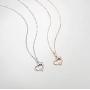 Mothers Day Gifts 18K 14K Solid Rose Gold White Gold Diamond Dolphin Heart Dainty Pendant Necklace Fine Jewelry Anniversary Birthday Gifts for Women Girls Mom Daughter Her with Jewelry Box, 16''+2''