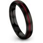 Chroma Color Collection Tungsten Carbide Wedding Band Ring 4mm for Men Women Green Red Blue Purple Black Copper Fuchsia Teal Center Line Dome Brushed Polished