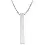 Sterling Silver Plain Vertical Bar Pendant Necklace w/Chain Sterling Silver Plain Vertical Bar Pendant Necklace w/Chain