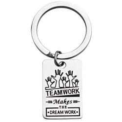 KUIYAI Teamwork Keychain Teamwork Make The Dream Work Keyring Team Gifts