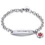 VNOX Custom Engraving Special Rolo Chain Medical Alert id Bracelet for Women Girls,Adjustable 6-7.8 Inches