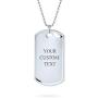 Personalized Mens Large Army Dog Tag Pendant Necklace For Men Engravable 925 Sterling Silver Bead Ball Chain 24 Inch