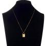 A-Z Initial Letters Pendant Lock Necklace Yellow 18K Gold Plated Alphabet Name Necklace Personalized Dainty Charms Double Multilayer Necklace Bead Chain Choker Necklace Jewelry Gift for Women or Girls