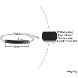 VNOX Free Custom Engraving Medical Alert Bracelet Think Link Bracelet Medic Name ID for Women Girls,6.9''-8.6''