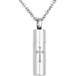 Jesse Ortega Cylinder Cremation Jewelry Memorial Urn Necklace for Ashes Keepsake for Your Loved One Cross Infinity Necklace