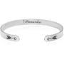 Mantra Cuff for Women, Inspirational Gift Jewelry for her, Motivational Silver Friendship Bracelets, Engraved Bracelets for Women, Encouragement Jewelry