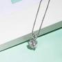FANCIME 14k Solid White Gold Classic Round 4 Prong Solitaire 1 Carat Moissanite Simulated Diamond Pendant Necklace For Women Girls, 16'' + 2'' Extender，DEW Color VVS Clarity Moissanite