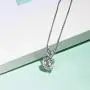 FANCIME 14k Solid White Gold Classic Round 4 Prong Solitaire 1 Carat Moissanite Simulated Diamond Pendant Necklace For Women Girls, 16'' + 2'' Extender，DEW Color VVS Clarity Moissanite