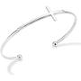 Miabella 925 Sterling Silver Italian Adjustable Sideways Cross Bracelet for Women 7.25-7.5 Inch 18K Gold Plated or Silver Cuff Bangle Bracelet Made in Italy