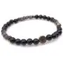 Mens Recycled Glass & Lava Stretch Bead Bracelet Handcrafted in USA - Black Mens Recycled Glass & Lava Stretch Bead Bracelet Handcrafted in USA - Black
