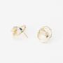 ORDOR 14K gold-plated-brass stud Earrings For Women 0.78'' x0.78''/Silver post/Nickel free/brass, Cubic Zirconia(Aquamarine, sapphire color)