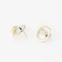 ORDOR 14K gold-plated-brass stud Earrings For Women 0.78'' x0.78''/Silver post/Nickel free/brass, Cubic Zirconia(Aquamarine, sapphire color)