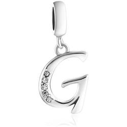 Globalwin Jewellery 925 Sterling Silver Charm Pendant A to Z Clear CZ 26 Letter Alphabet Bead Charms Fit Bracelets Necklace DIY Jewelry Pendant