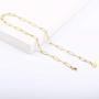 Paperclip Necklace,14K Gold Plated Oval Dainty Choker Chain Link Necklace for Women Girls