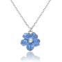 TUSHUO Tiny Myosotis Pendant Necklace Blue Forget Me Not Flower Girls Wedding Jewelry
