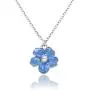 TUSHUO Tiny Myosotis Pendant Necklace Blue Forget Me Not Flower Girls Wedding Jewelry