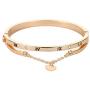 Roman Numeral Bracelet Rhinestone Engraved Love Heart Peach Shaped Statement Cuff Bangle Bracelet for Women Girls Ladies Jewelry