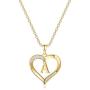 Heart Initial Necklace for Women, 14K Gold Plated Cubic Zirconia Heart Pendant Necklace, Dainty Initial Charm Necklace Alphabet Letter A to Z Initial Jewelry for Women Girls