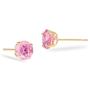 SOLIDGOLD - Real 14K Gold Round Pink CZ Stud Earrings | 0.030-4.00 CTW | Yellow, Rose & White Gold