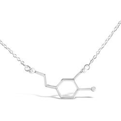 Rosa Vila Dopamine Molecule Necklace For A Good Start Of The New Year, Ideal For Chemistry Gifts, Biology Gifts, Psychology Gifts In Science Jewelry